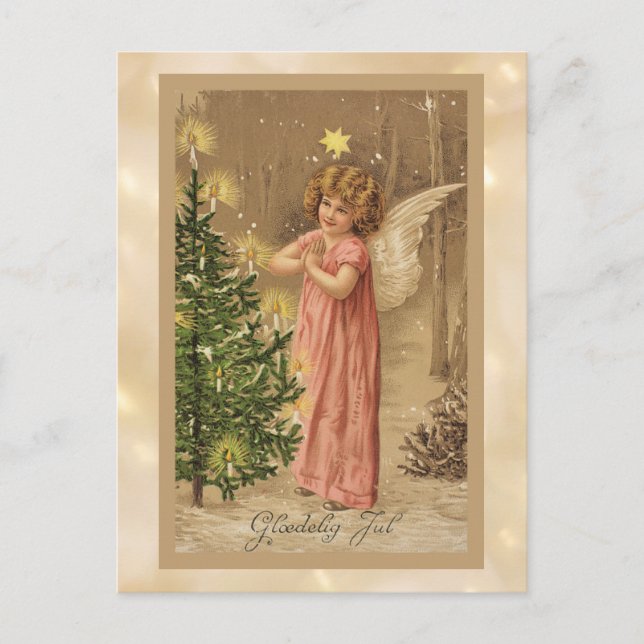 Vintage 1910 Norwegian Christmas Holiday Postcard (Front)