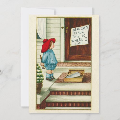 Vintage 1910s Child with Letter to Santa Claus