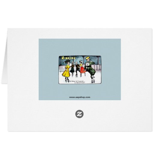 Vintage 1910s funny ice skating cartoon (Back Horizontal)