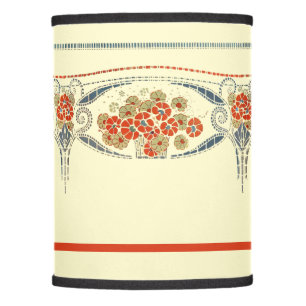 Vintage 1912 Art Nouveau Floral Bouquet Frieze Lamp Shade