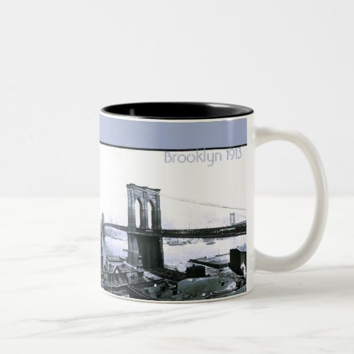 Vintage 1913 Brooklyn NYC  Panorama Two_Tone Coffee Mug