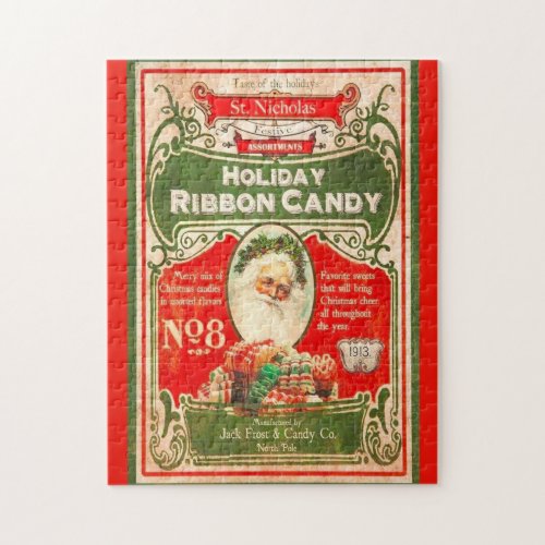 Vintage 1913 Chistmas Candy with Santa  Jigsaw Puzzle