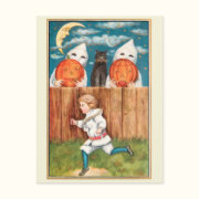 Vintage 1915 Boy at Fence Halloween Postcard