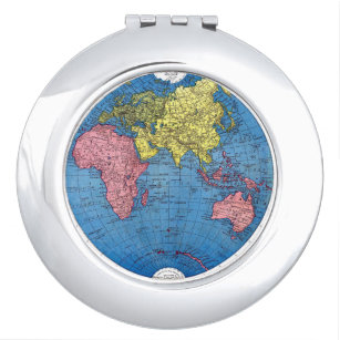 world globe compact mirrors makeup tools zazzle