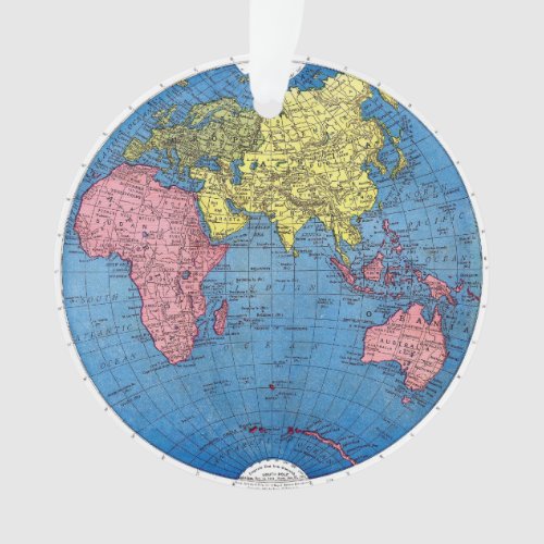 Vintage 1915 Map of the World Atlas Globe Ornament