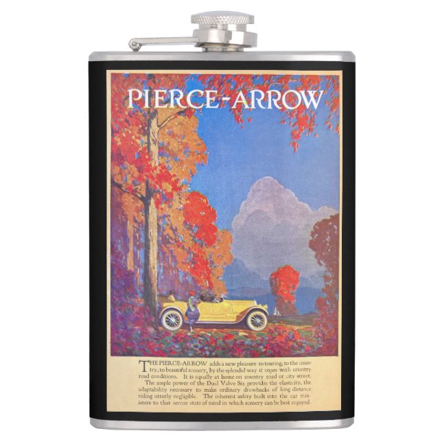 VINTAGE 1915 PIERCE ARROW CAR AD FLASK (Front)