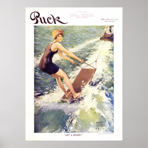 Vintage 1915 Puck Magazine Cover Beach Poster