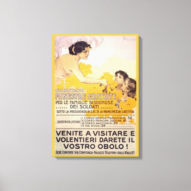 Vintage 1917 Italian Poster Canvas Print (Front)