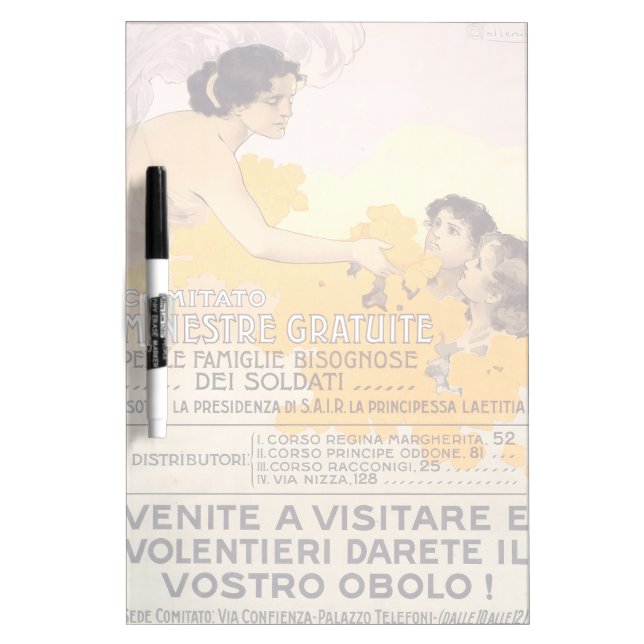 Vintage 1917 Italian Poster Dry Erase Board (Front)