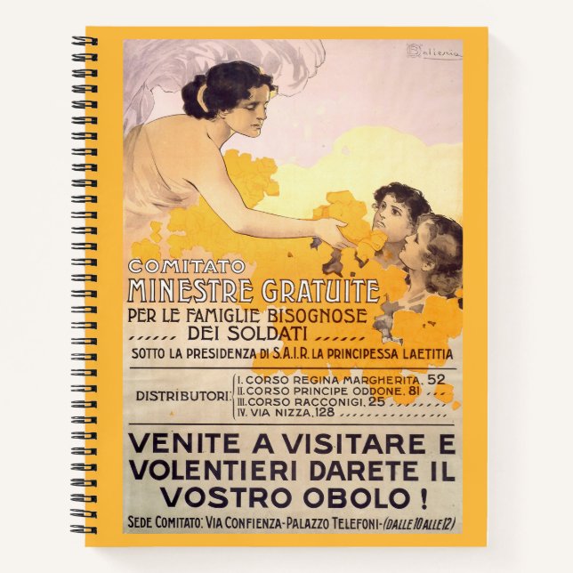 Vintage 1917 Italian Poster Notebook (Front)
