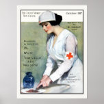 Vintage 1917 Ladies Magazine Red Cross Nurse Poster at Zazzle