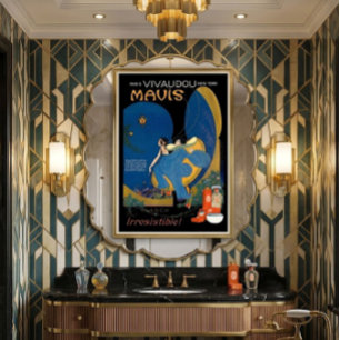 Vintage 1920 Art Deco Repro Perfume Ad Poster