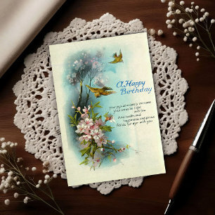 Vintage 1920 Birthday Blossom Art Postcard