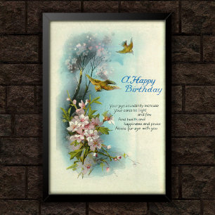 Vintage 1920 Birthday Blossom Art Poster