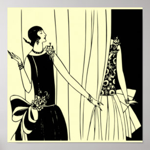 vintage fashion illustration 1920