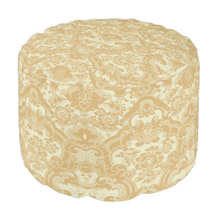 Vintage 1920 Floral Foliage Pattern Pouf