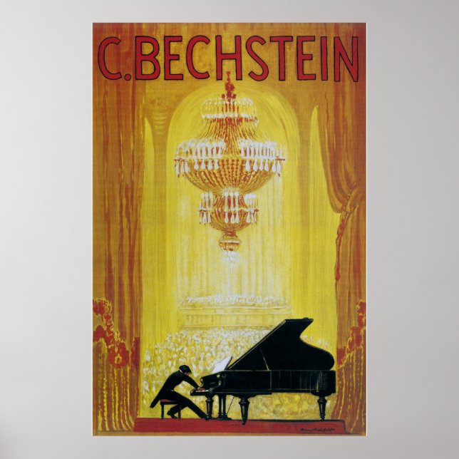 vintage 1920 piano advertising poster (Front)
