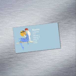 Vintage 1920’s Flapper Lady Moon Red Hair Business Card Magnet