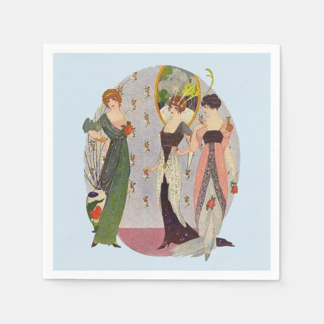 Vintage 1920’s ladies fashion napkins (Front)