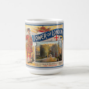 VINTAGE 1920 TOWER LONDON BROCHURE COVER ART COFFEE MUG