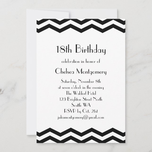 Vintage 1920's 21st Birthday Invitation (Front)