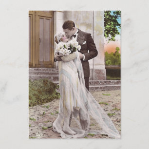 Vintage 1920s Art Deco Bride and Groom Photo Card