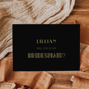 Vintage 1920s art deco bridesmaid proposal card