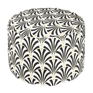 Vintage 1920s Art Deco Fans Pouf