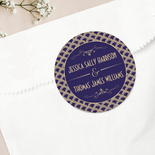 Vintage 1920's Art Deco Gatsby Wedding Collection Classic Round Sticker