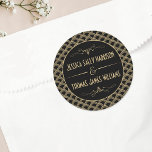 Vintage 1920's Art Deco Gatsby Wedding Collection Classic Round Sticker<br><div class="desc">Celebrate in style with these vintage style wedding stickers. The design is easy to personalize with your own wording and your family and friends will be thrilled when they see this fabulous stickers. Matching wedding items can be found in the collection.</div>