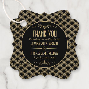 Vintage 1920's Art Deco Gatsby Wedding Collection Favor Tags