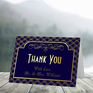 Vintage 1920's Art Deco Gatsby Wedding Collection Foil Greeting Card