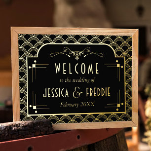 Vintage 1920's Art Deco Gatsby Wedding Collection Foil Prints