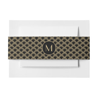 Vintage 1920's Art Deco Gatsby Wedding Collection Invitation Belly Band