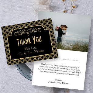 Vintage 1920's Art Deco Gatsby Wedding Collection Letterpress Thank You Card