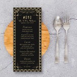 Vintage 1920's Art Deco Gatsby Wedding Collection Menu<br><div class="desc">Celebrate in style with these elegant and vintage 1920's style menu cards. The wording is easy to personalize and your dinner guests will be thrilled when they receive these super stylish menus. Matching wedding items can be found in the collection.</div>