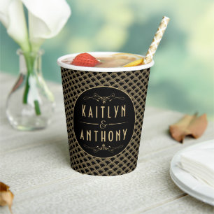 Vintage 1920's Art Deco Gatsby Wedding Collection Paper Cups