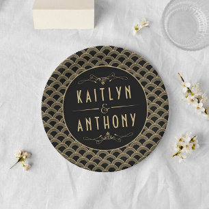 Vintage 1920's Art Deco Gatsby Wedding Collection Paper Plates