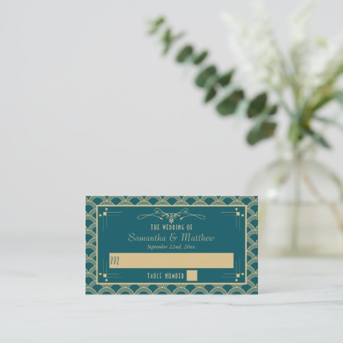 Vintage 1920s Art Deco Gatsby Wedding Collection Place Card