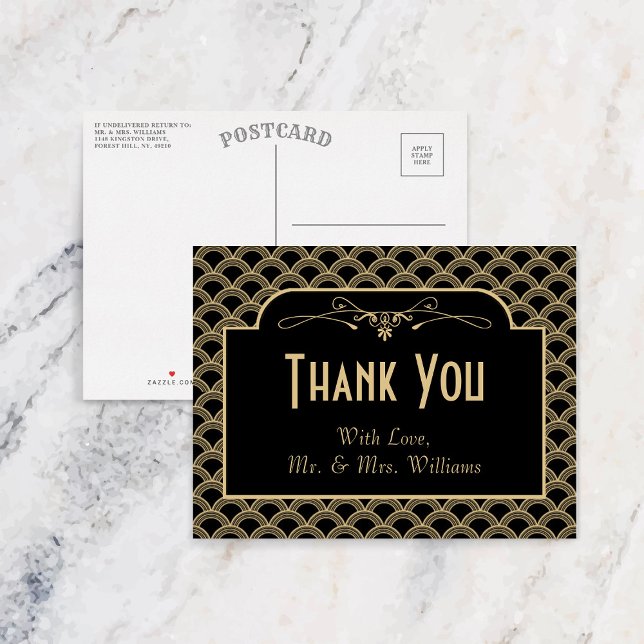 Vintage 1920's Art Deco Gatsby Wedding Collection Postcard (Creator Uploaded)