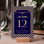 Vintage 1920's Art Deco Gatsby Wedding Collection Table Number<br><div class="desc">These vintage Gatsby style wedding table number cards are perfect for any couple planning a romantic antique themed marriage. Easily personalize this design by adding your own custom wording to the template boxes provided, or click the "Customize it" button for more advance settings. Matching wedding items can be found in...</div>