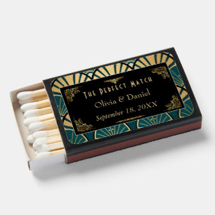 Vintage 1920's Art Deco Gatsby Wedding Favor Matchboxes
