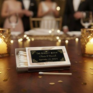 Vintage 1920's Art Deco Gatsby Wedding Favor Matchboxes