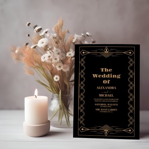 Vintage 1920s Art Deco Gatsby Wedding Invitation