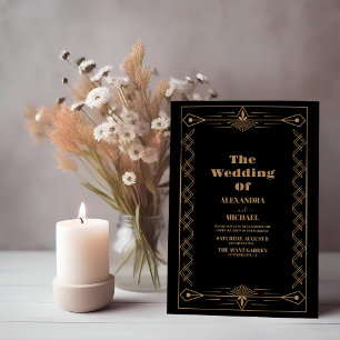 Vintage 1920's Art Deco Gatsby Wedding Invitation