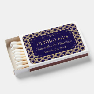 Vintage 1920's Art Deco Gatsby Wedding Matchboxes