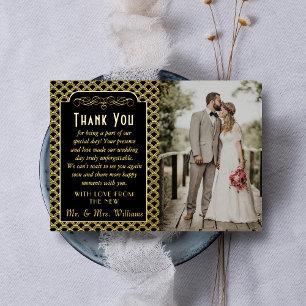 Vintage 1920's Art Deco Gatsby Wedding Photo Foil Invitation