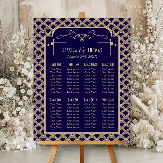 Vintage 1920's Art Deco Gatsby Wedding Seating Foam Board (Creator Uploaded)
