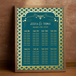 Vintage 1920's Art Deco Gatsby Wedding Seating Foil Prints