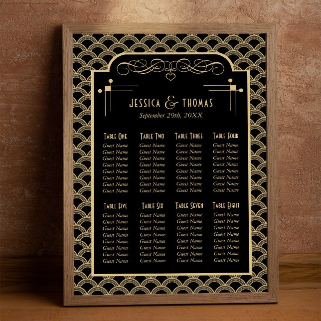 Vintage 1920's Art Deco Gatsby Wedding Seating Poster (Creator Uploaded)